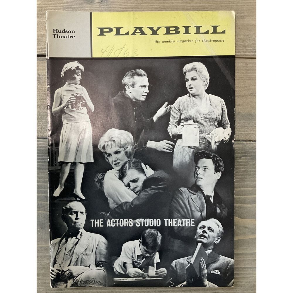 April 15, 1963 - Playbill - The Hudson Theatre - The Actors Studio Theatre